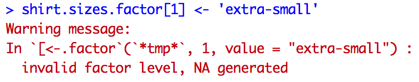 screenshot of factor variable error