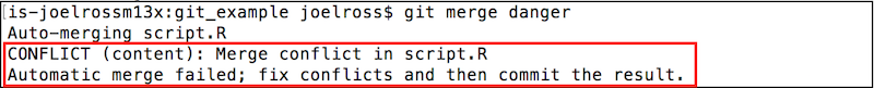 Merge conflict error