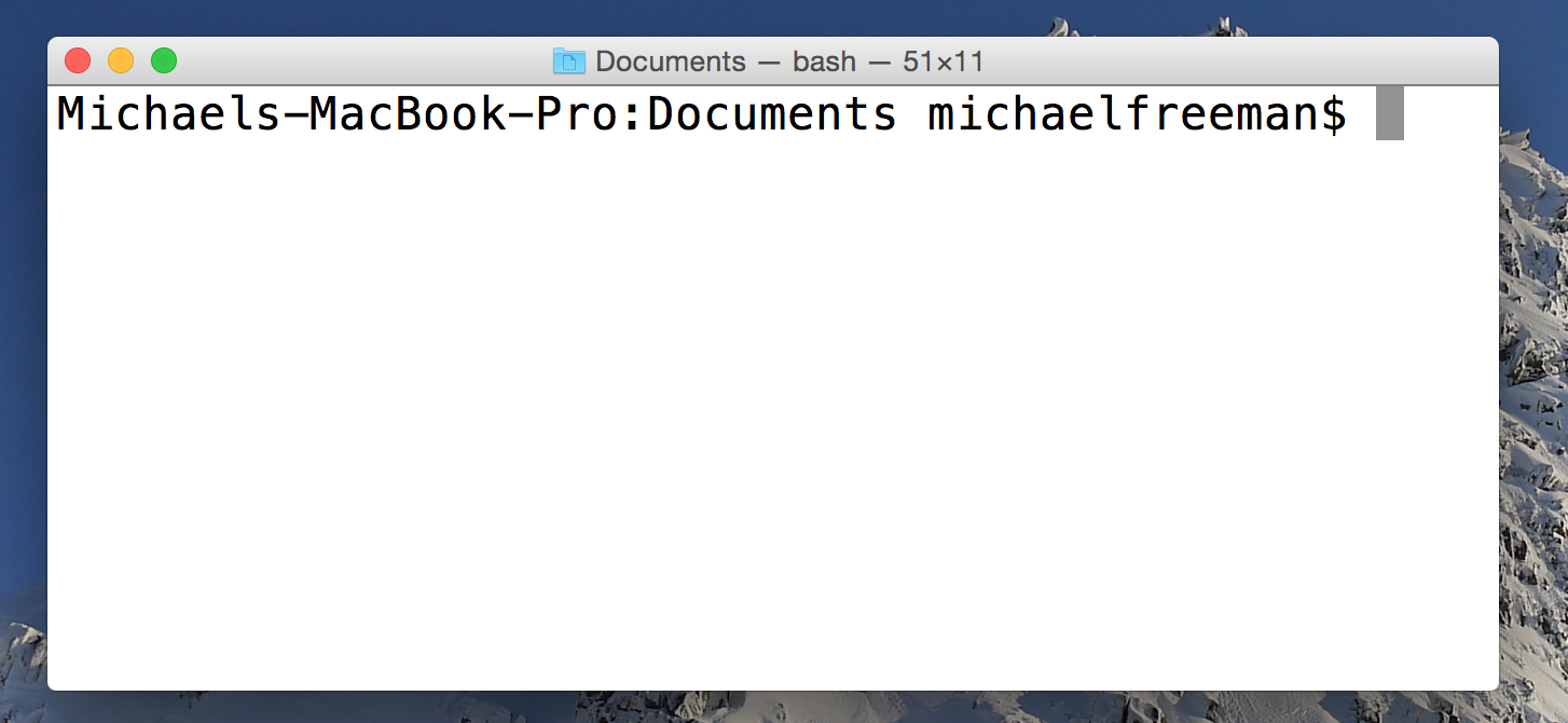 screenshot of mac terminal
