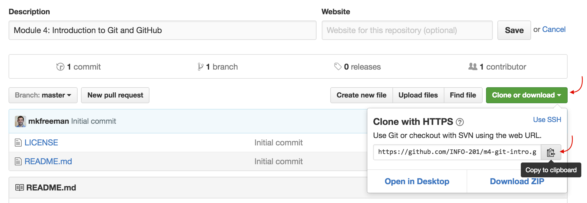 clone button on GitHub